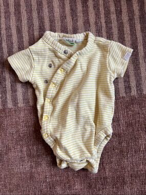 Peek Yellow and White Striped Baby One-Piece Bodysuit